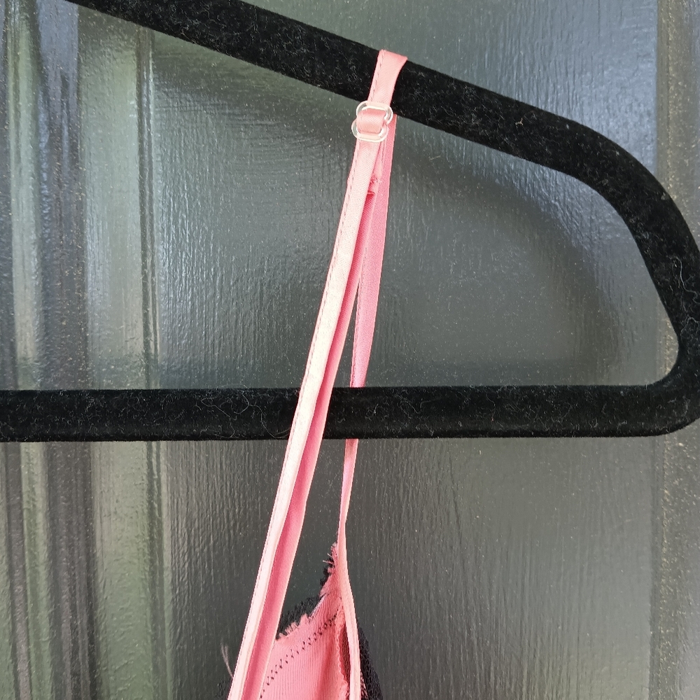 Jacalyn Bennett Fredericks of Hollywood Nightgown Lace 100% Silk Pink/Peach Blk - Picture 13 of 14